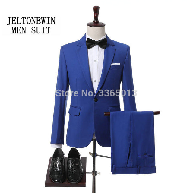 Red Shawl Lapel Slim Fit Groom Tuxedos