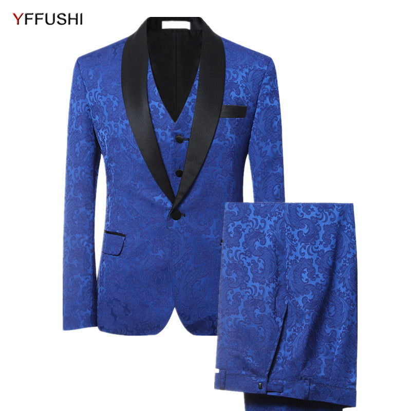 YFFUSHI Brand 3 Piece Luxury Suit