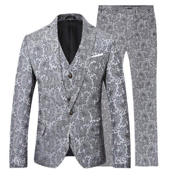 YFFUSHI Brand 3 Piece Luxury Suit
